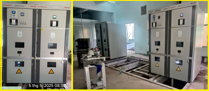 Dãy tủ điện 22kV mới sau khi lắp đặt và đưa vào vận hành